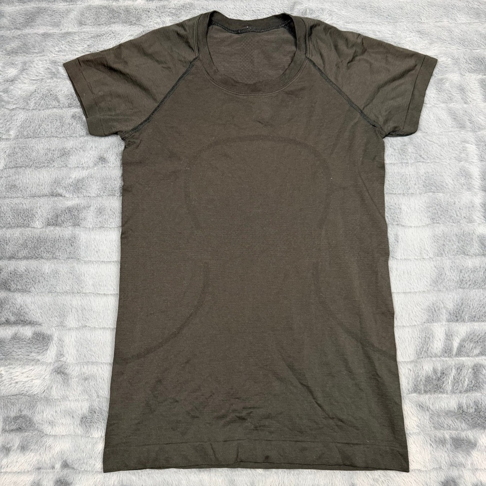 Lululemon Swiftly Tech Short Sleeve 2.0 Shirt Dark Olive Crew Neck Workout Top